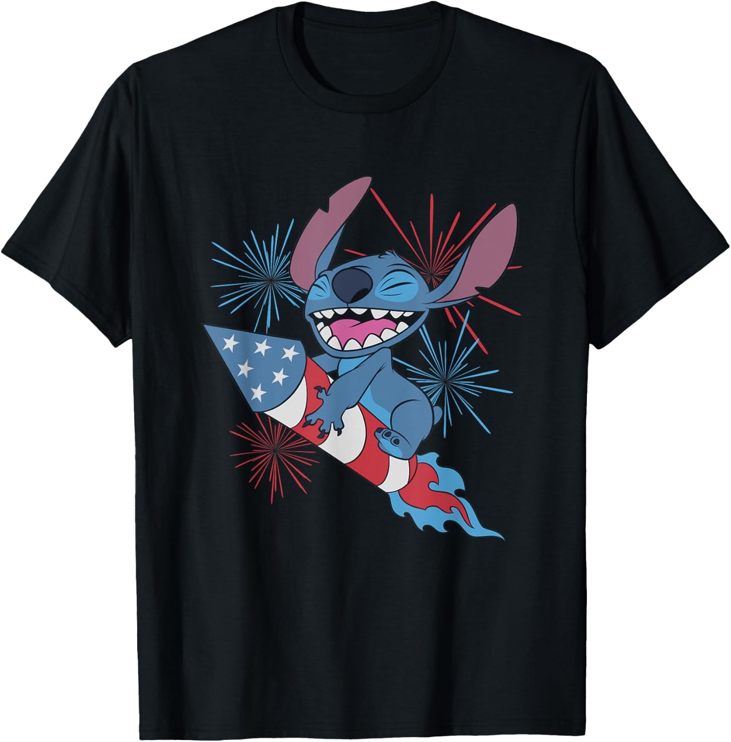 Disney Lilo & Stitch 4th Of July Rocket Stitch T-Shirt - T-Shirt | Black