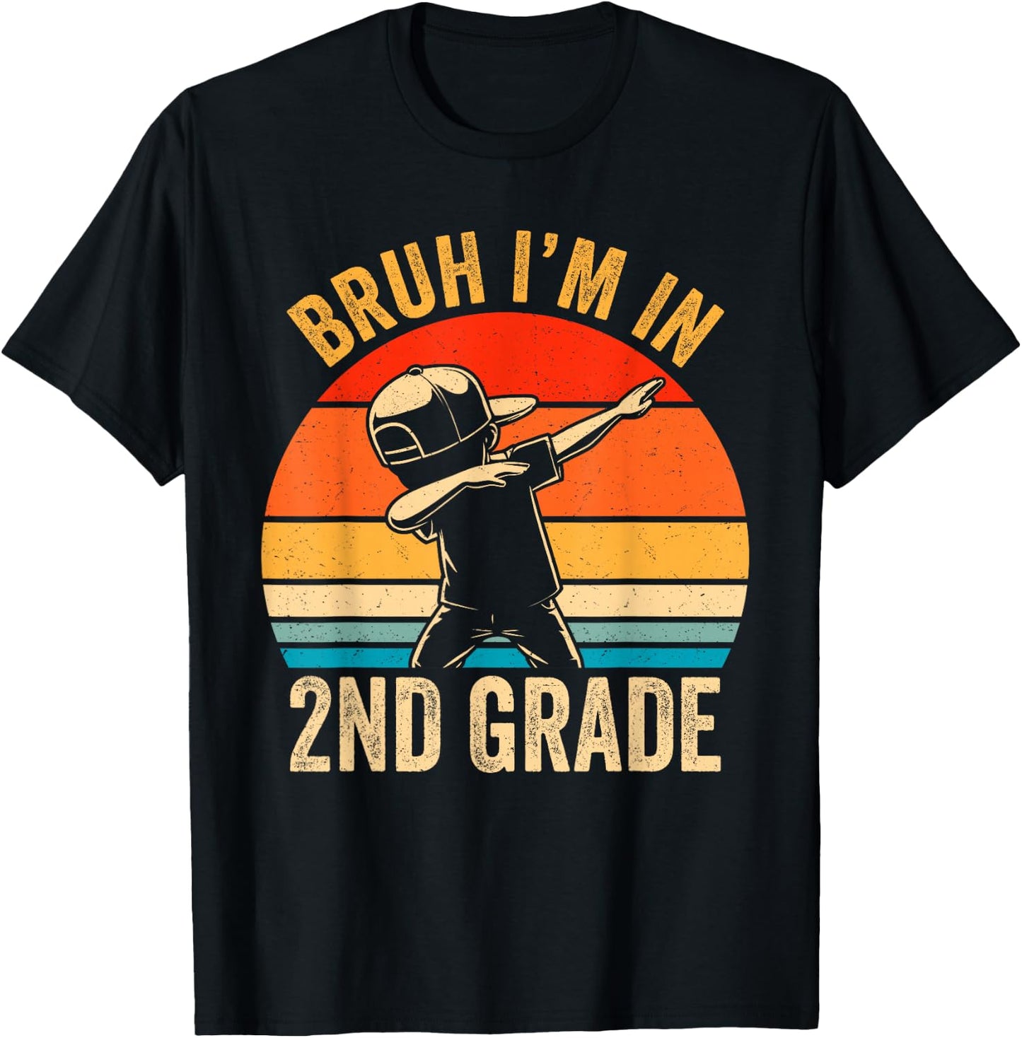Second Grade Dabbing Boy Bruh i'm in 2nd Grade Students Kids T-Shirt - T-Shirt | Black