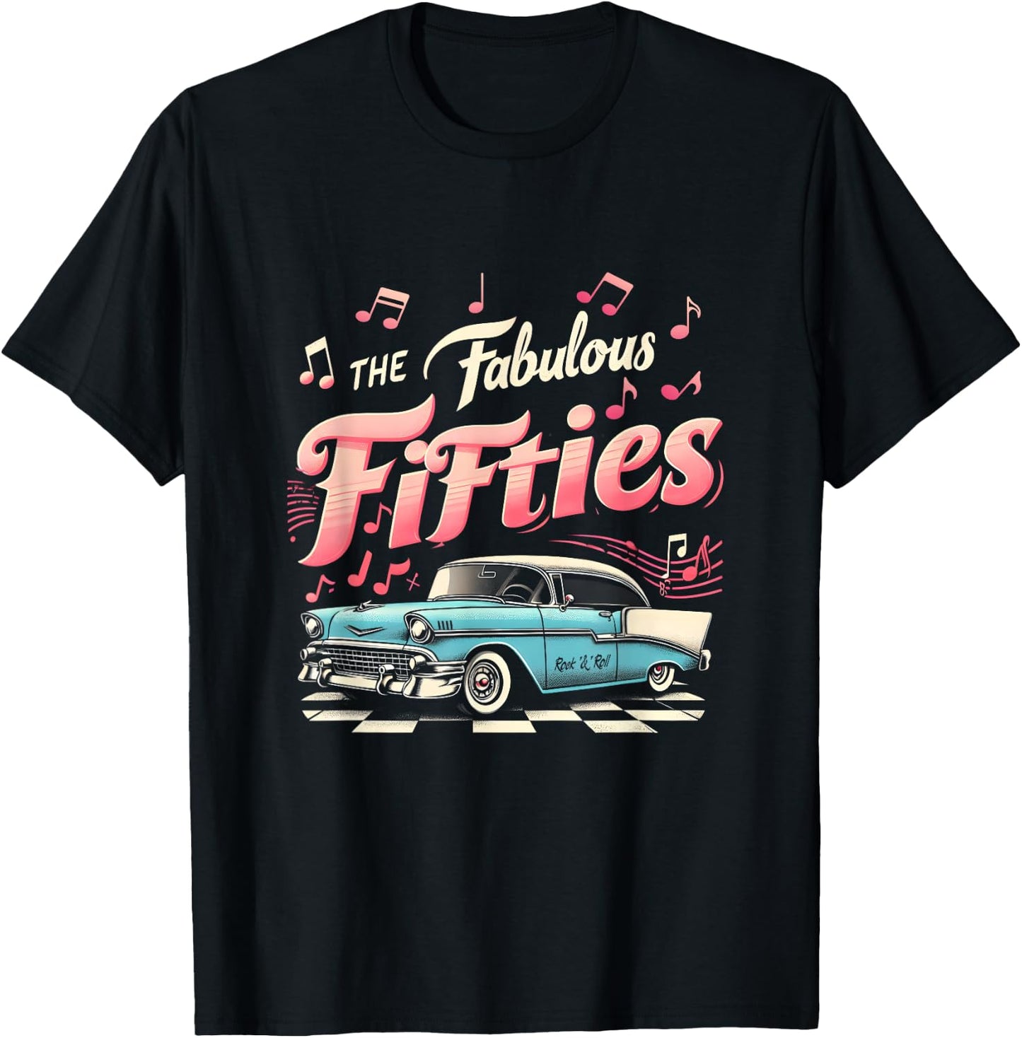 50s Rockabilly 1950s The Fabulous Fifties Rock and Roll , black T-Shirt - T-Shirt | Black