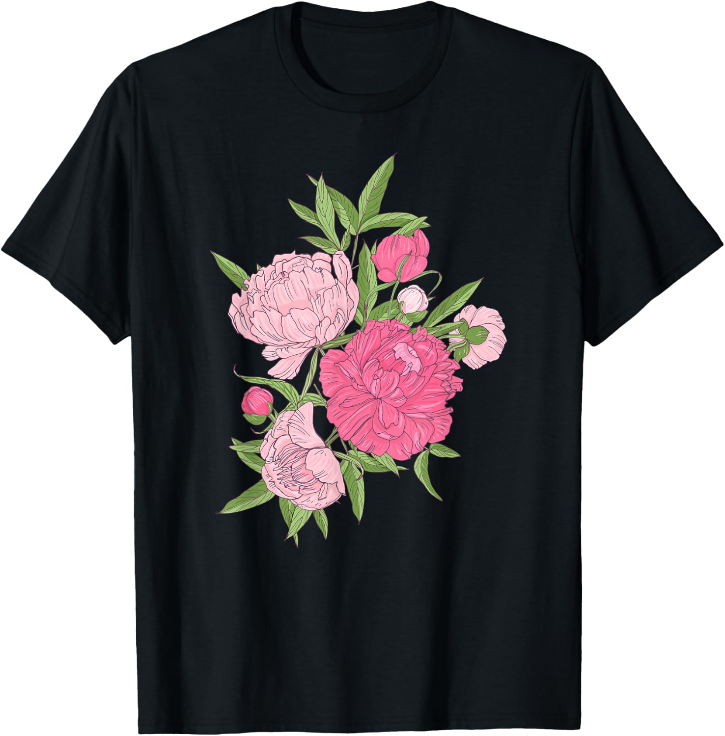 Peony Flower Peony Grower Peony Whisperer Peonies T-Shirt - T-Shirt | Black