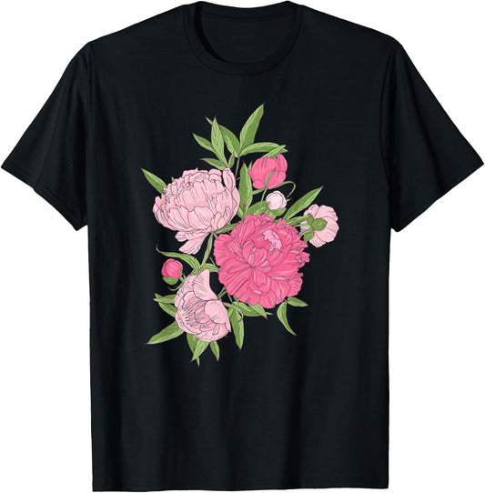 Peony Flower Peony Grower Peony Whisperer Peonies T-Shirt - T-Shirt | Black