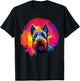 Watercolor Colorful Scottish Terrier Dog T-Shirt - T-Shirt | Black