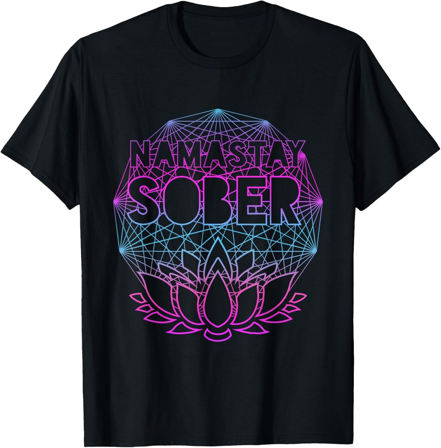 Namastay Sober NA AA Alcoholics Anonymous Sobriety Recovery T-Shirt - T-Shirt | Black