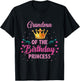 Grandma Of The Birthday Princess Vintage T-Shirt - T-Shirt | Black
