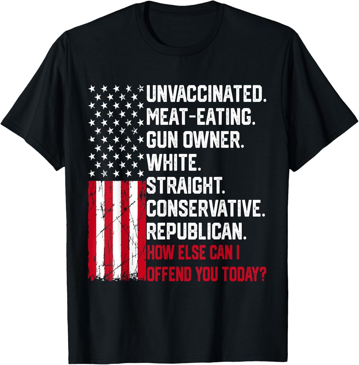 How Else Can I Offend You Today Funny Saying Quote Usa Flag Women Men T-Shirt - T-Shirt | Black
