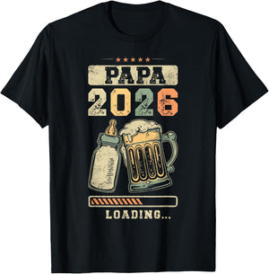 Papa 2026 Loading, Fatherhood, Papa en Becoming T-Shirt - T-Shirt | Black