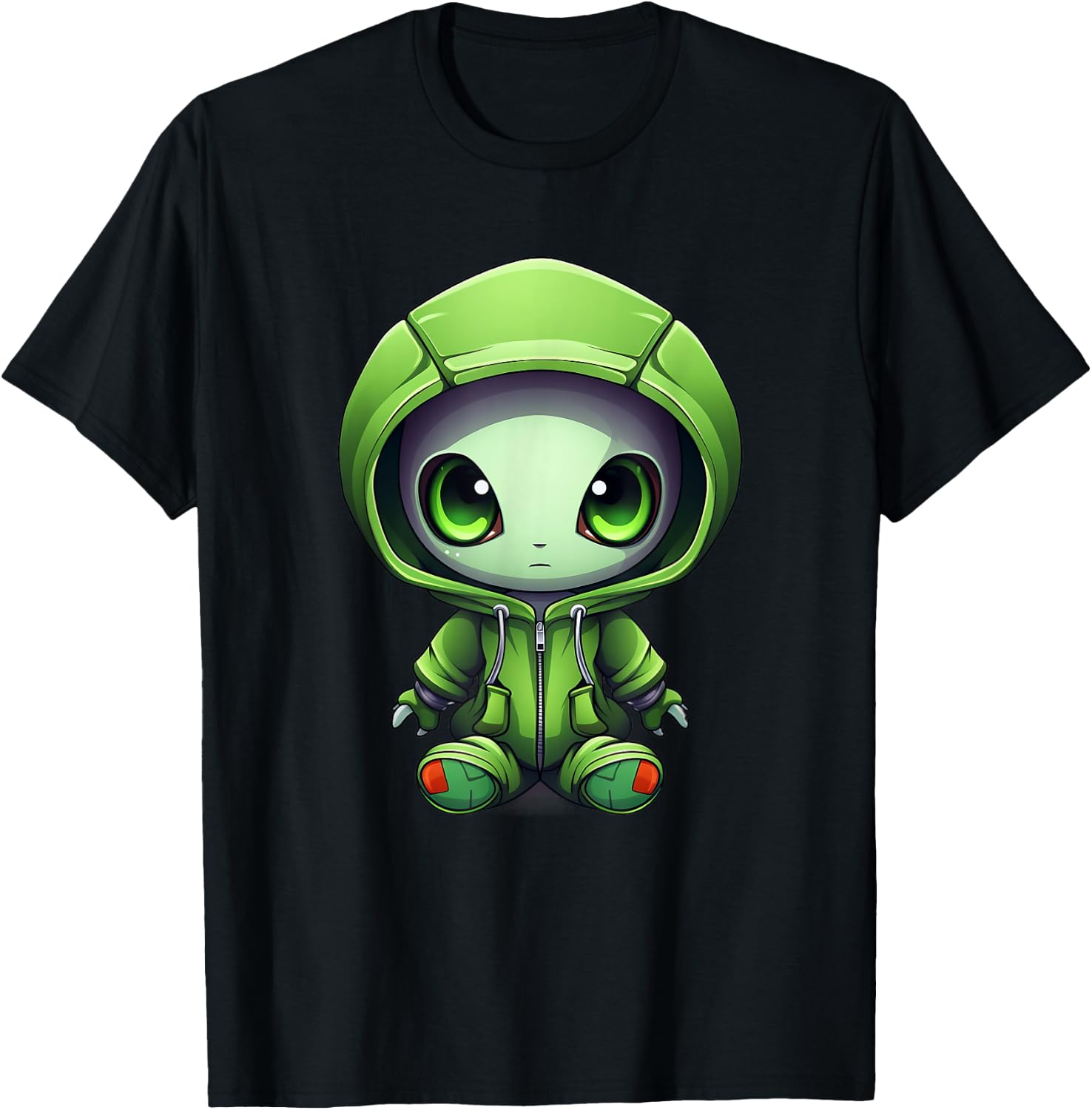 Green Alien I Kids Alien T-Shirt - T-Shirt | Black