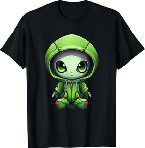 Green Alien I Kids Alien T-Shirt - T-Shirt | Black