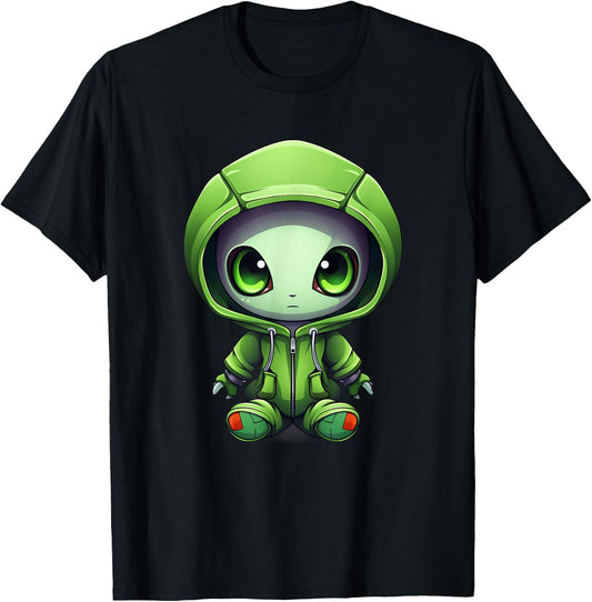 Green Alien I Kids Alien T-Shirt - T-Shirt | Black