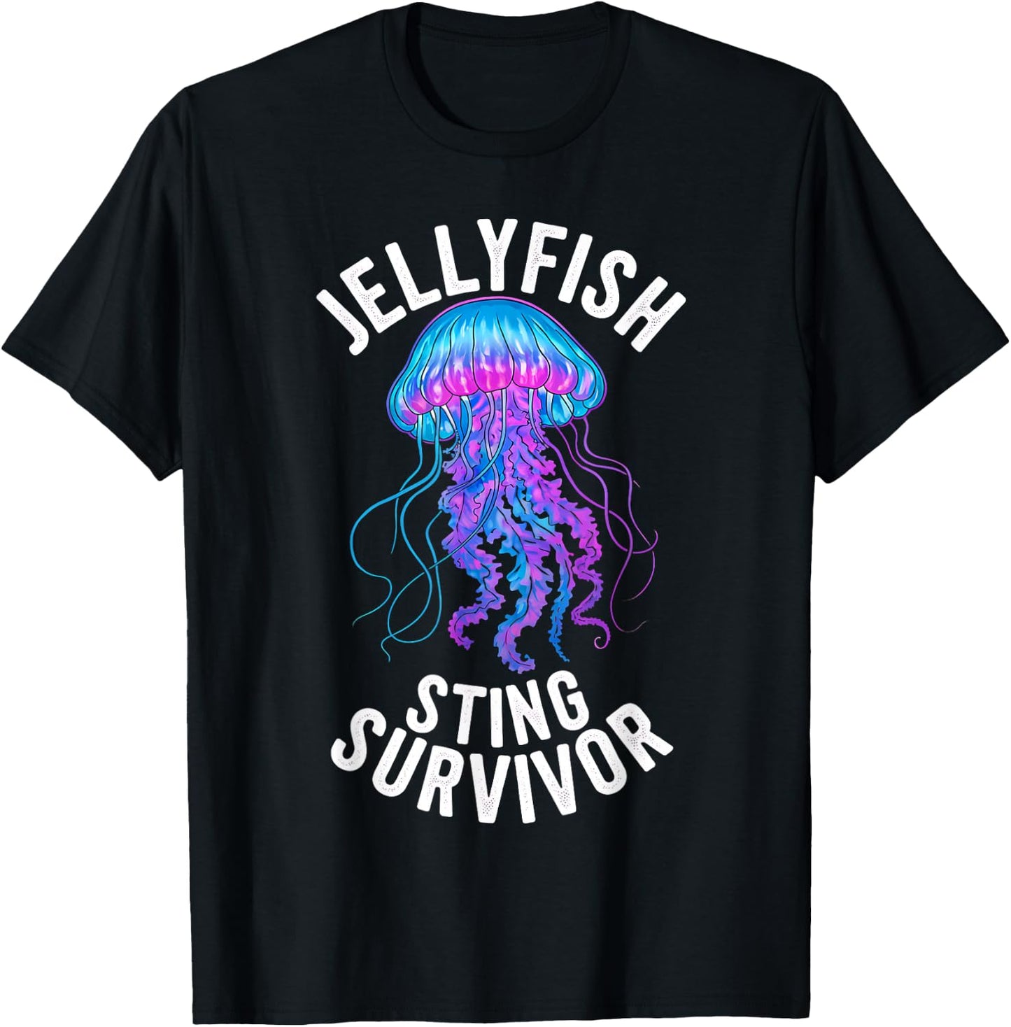 Sarcastic Jellyfish Sting Survivor Aquarist Ocean Survivor T-Shirt - T-Shirt | Black