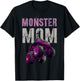 Matching MONSTER MOM Funny Family Boy Kids Dad Mama Birthday T-Shirt - T-Shirt | Black