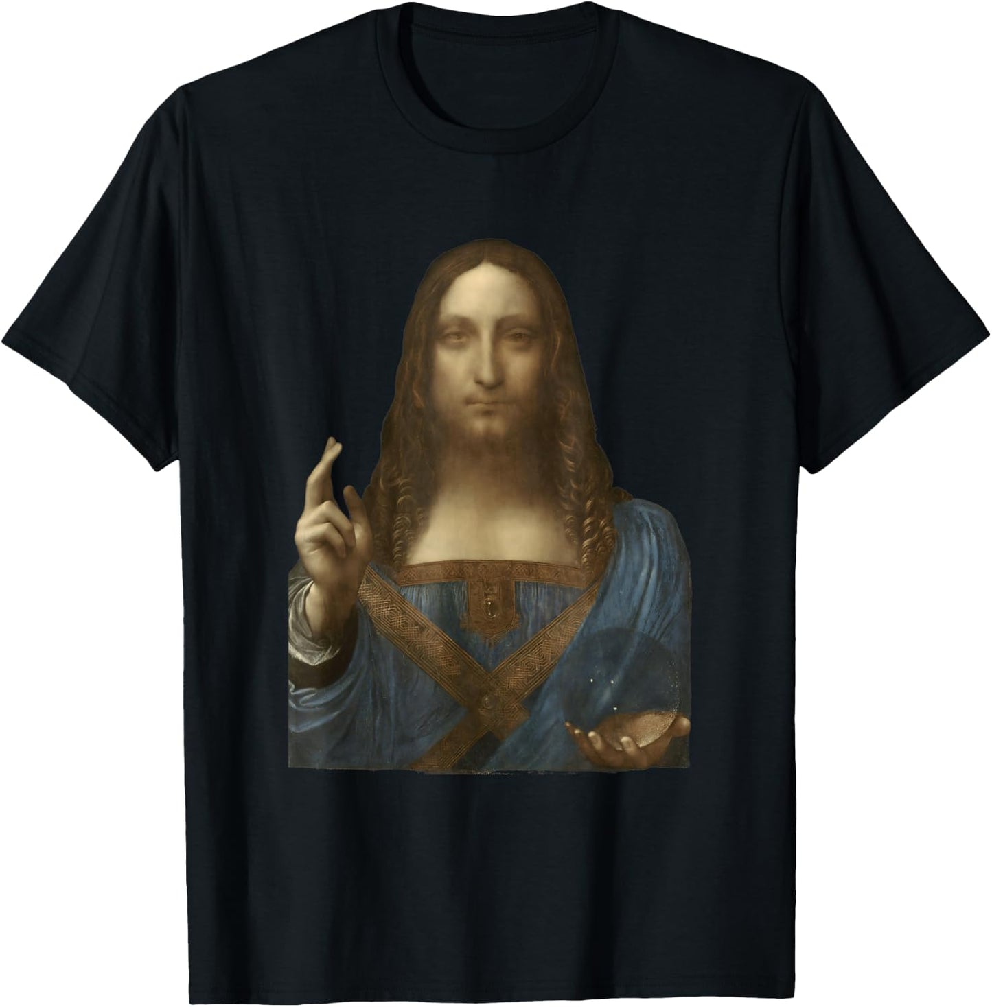Salvator Mundi by Leonardo da Vinci (1500) T-Shirt - T-Shirt | Black