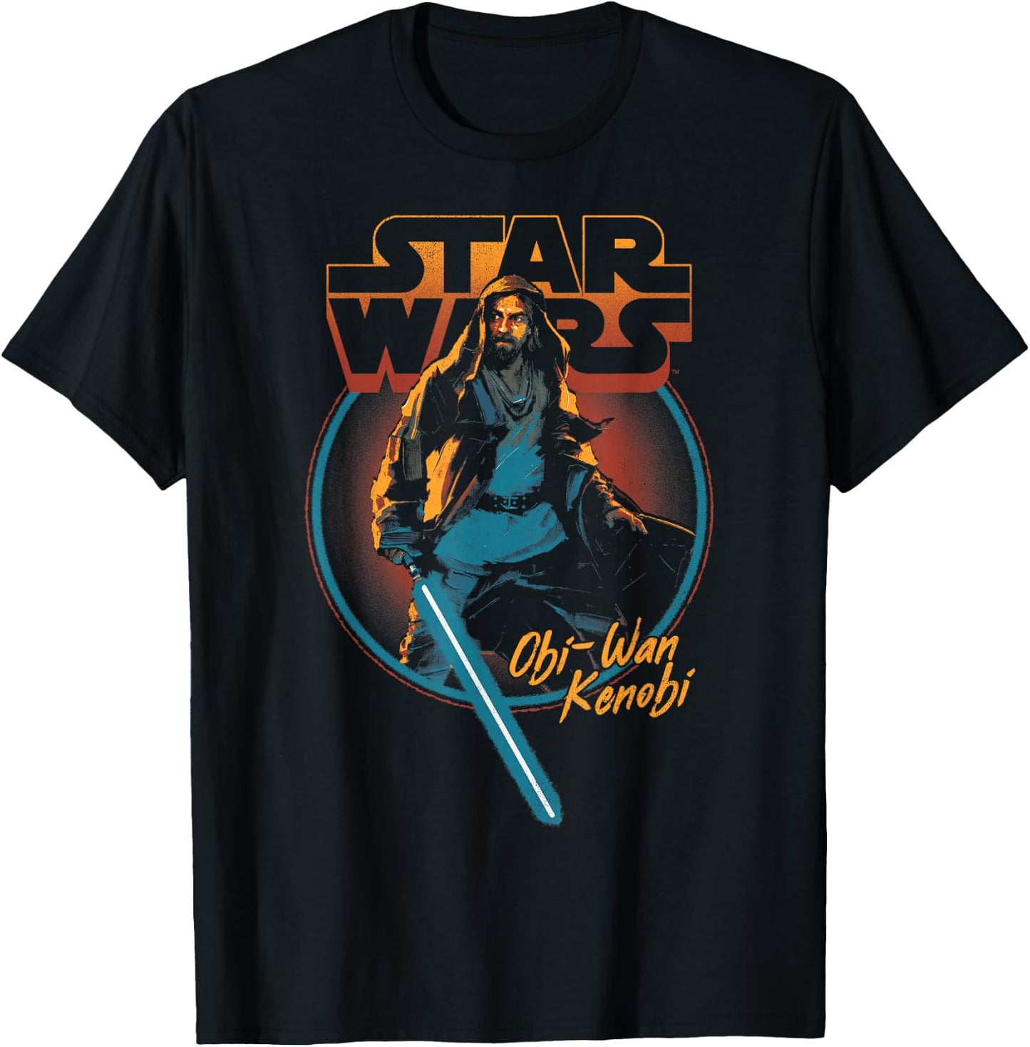 Star Wars Obi-Wan Kenobi Vintage Circle Portrait T-Shirt - T-Shirt | Black