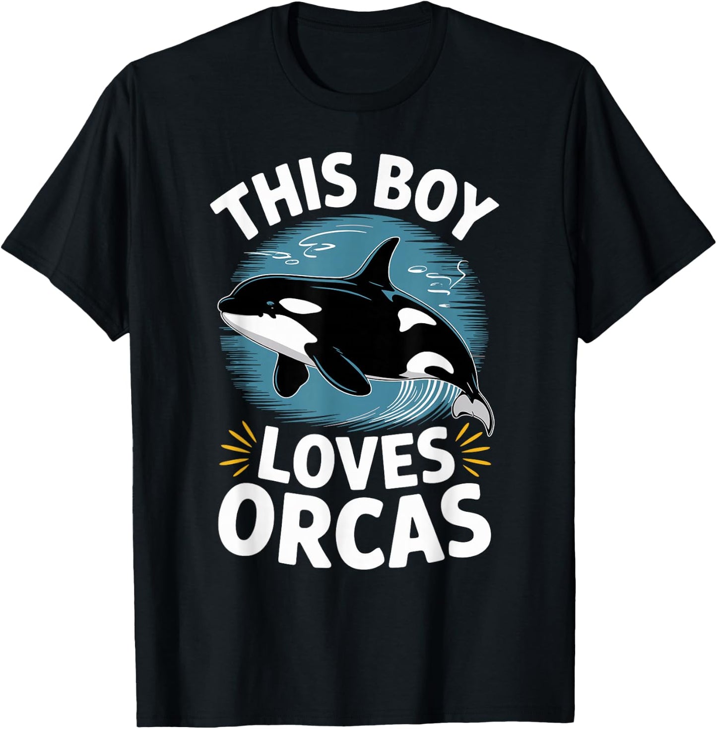 This Boy Loves Orcas, Sea Design for Whale Lovers T-Shirt - T-Shirt | Black