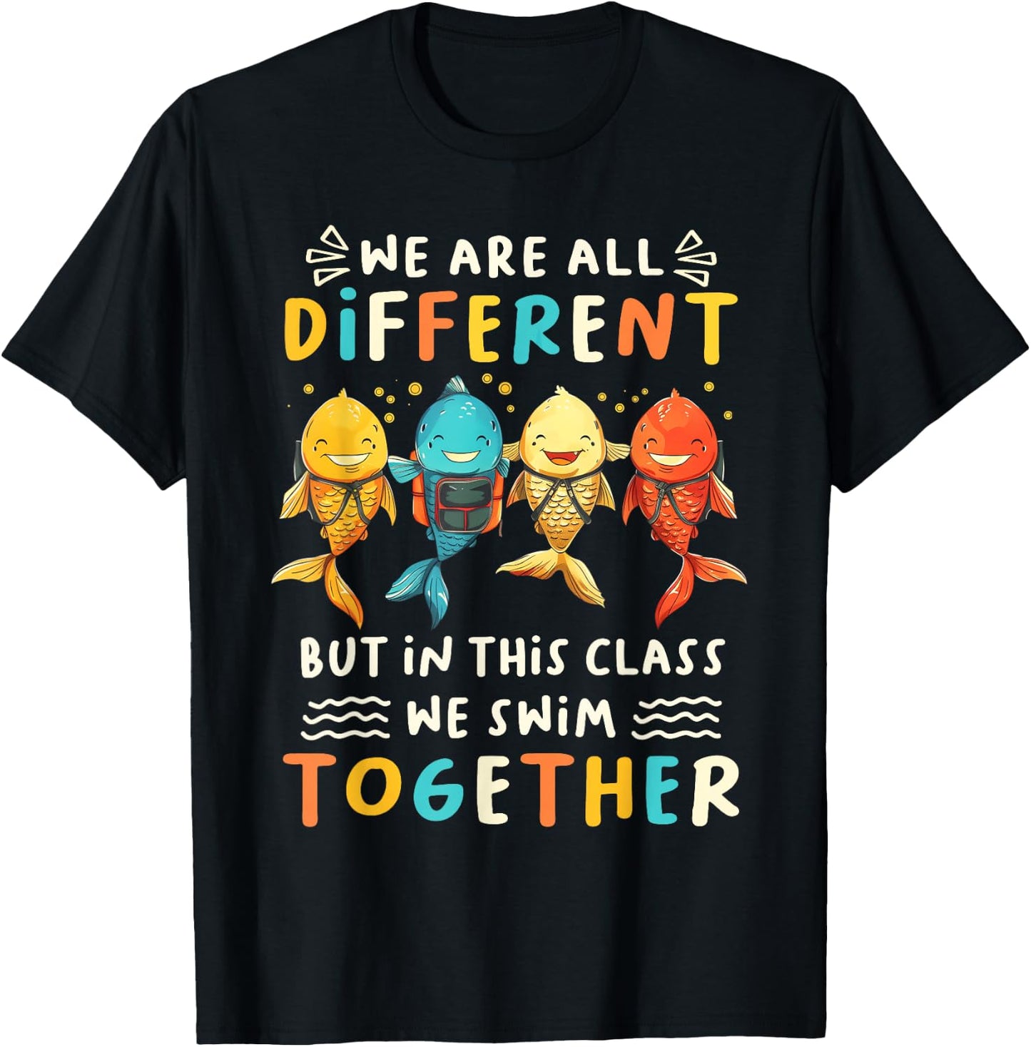 Special Education Sped Teacher Student We Swim Together Kids T-Shirt - T-Shirt | Black