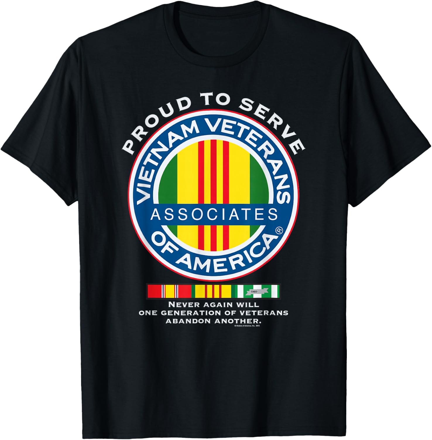 Proud to Serve Vietnam Veterans Associates of America T-Shirt - T-Shirt | Black