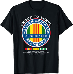Proud to Serve Vietnam Veterans Associates of America T-Shirt - T-Shirt | Black