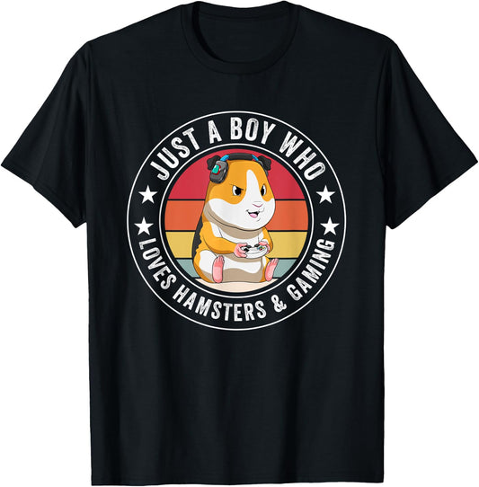 Hamster Gamer Kawaii Gaming Anime Apparel for Boys Girls T-Shirt - T-Shirt | Black