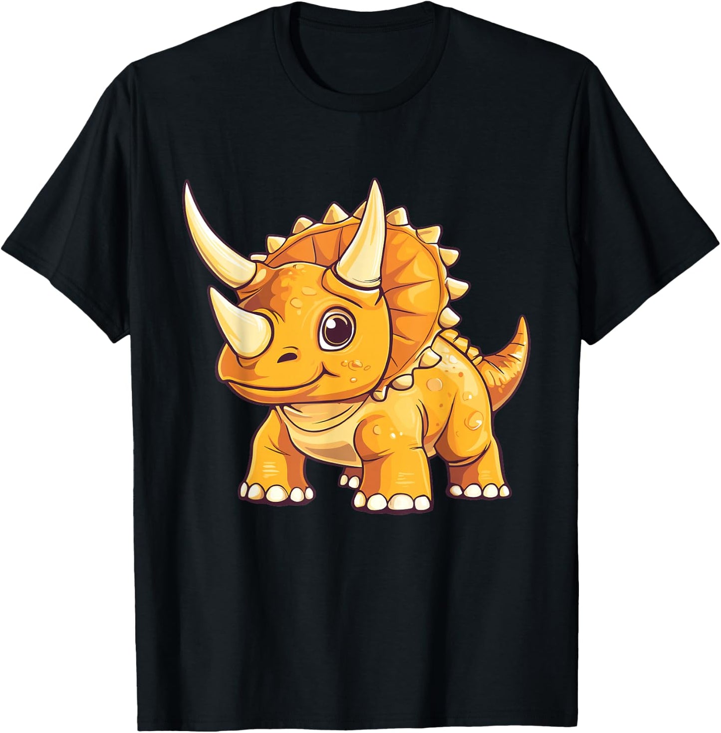 Kids Triceratops T-Shirt - T-Shirt | Black