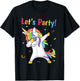 Unicorn Lets Party Outfit Women's Men's Boys Girls Unicorn , black T-Shirt - T-Shirt | Black