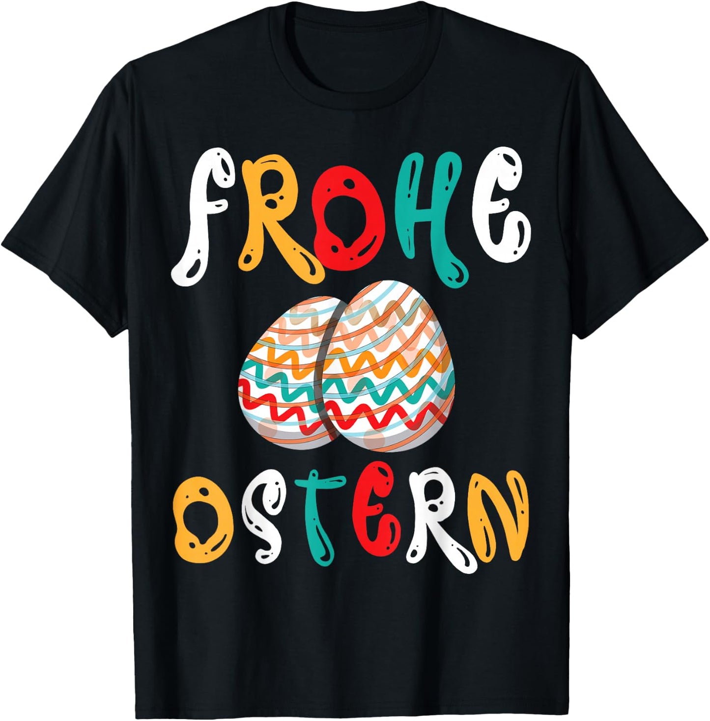with Colourful Easter Eggs, black T-Shirt - T-Shirt | Black