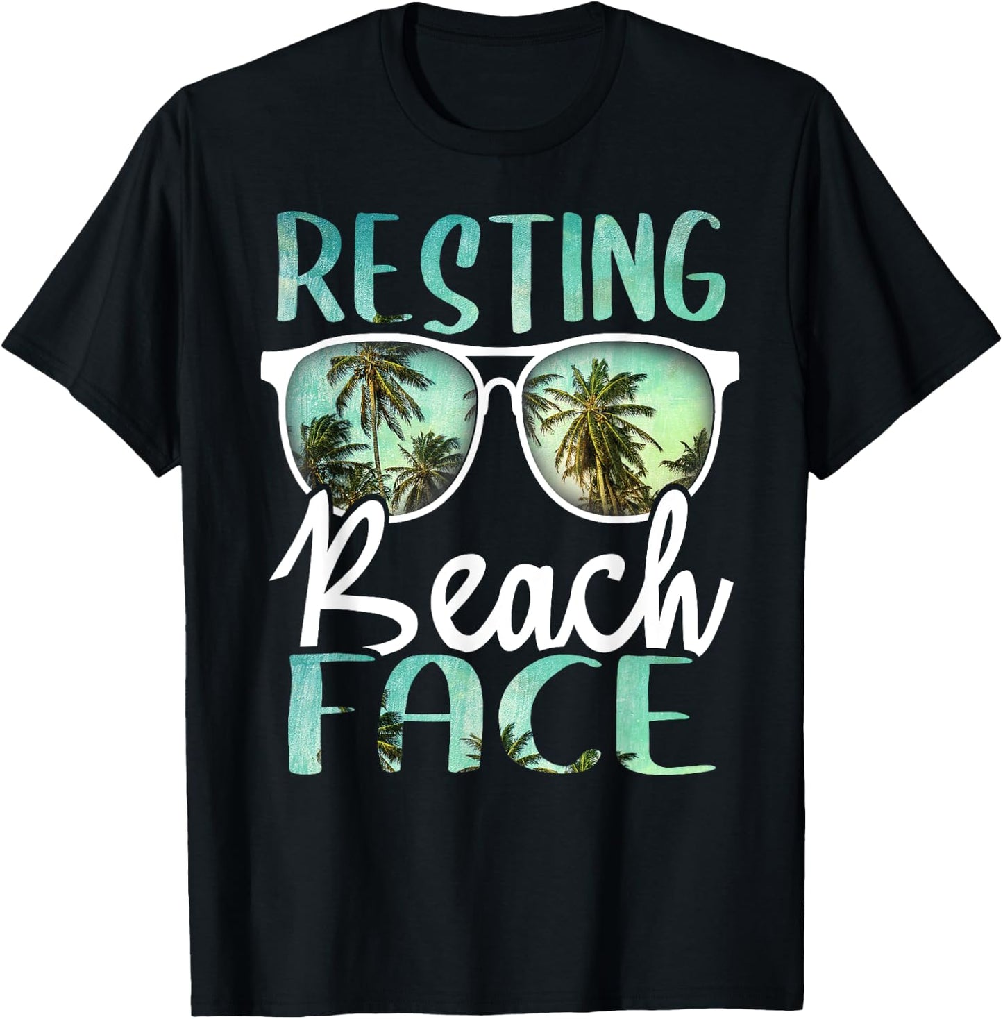 Resting Beach Face Vintage Retro Funny Beach Vacation Women T-Shirt - T-Shirt | Black