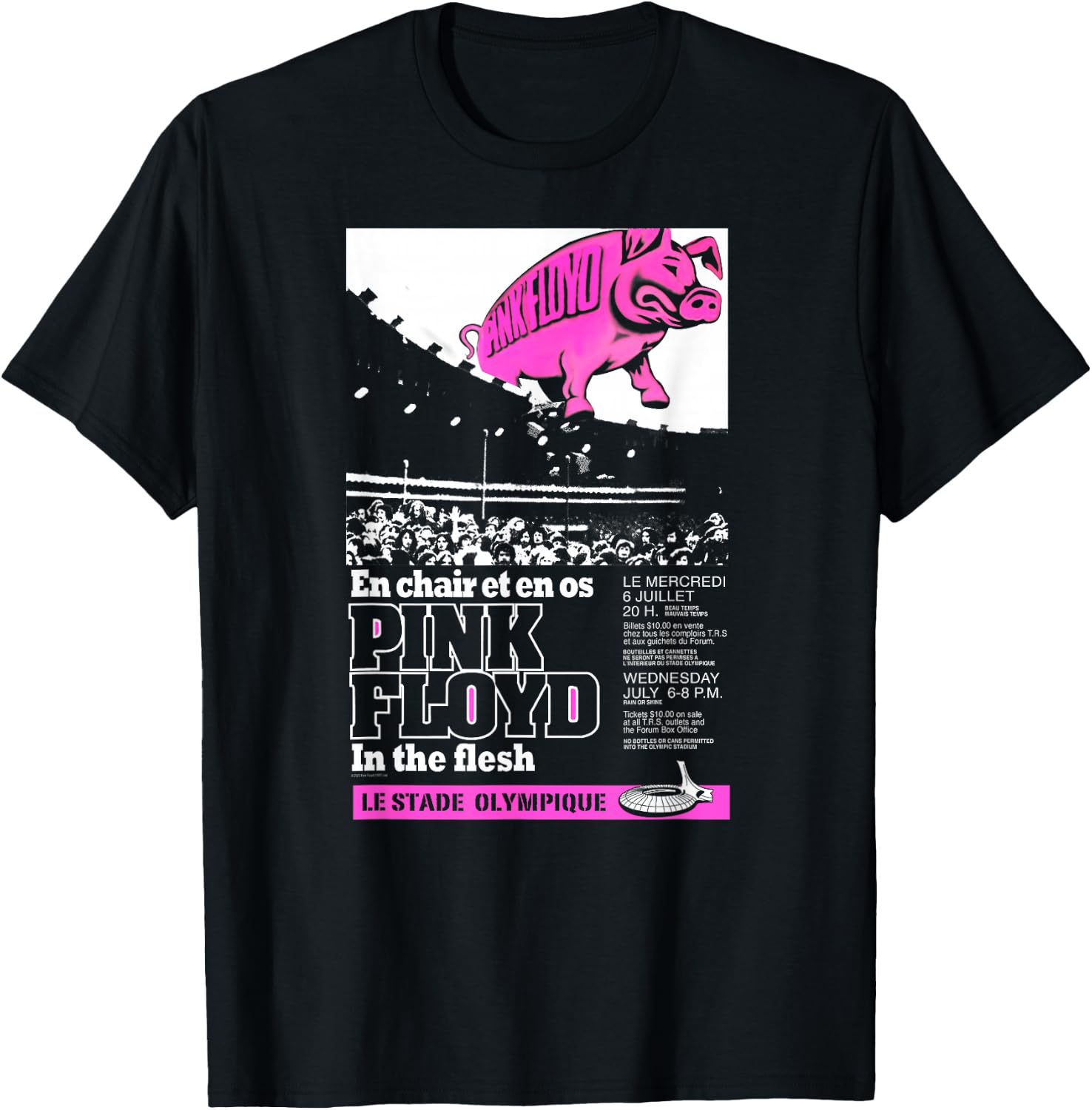 Pink Floyd Le Stade Olympique , black T-Shirt - T-Shirt | Black