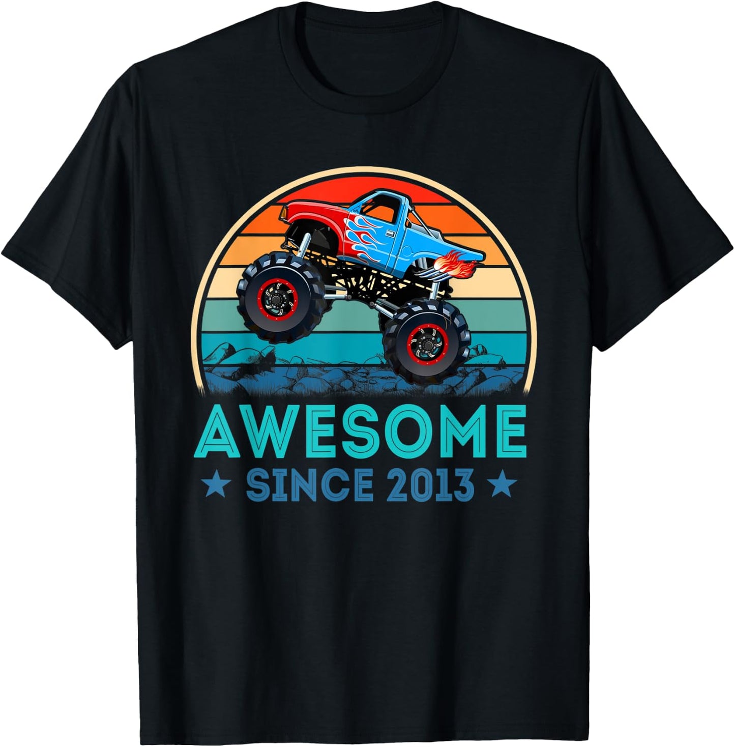 Awesome Since 2013 6th Years Old Monster Truck Shirt T-Shirt - T-Shirt | Black