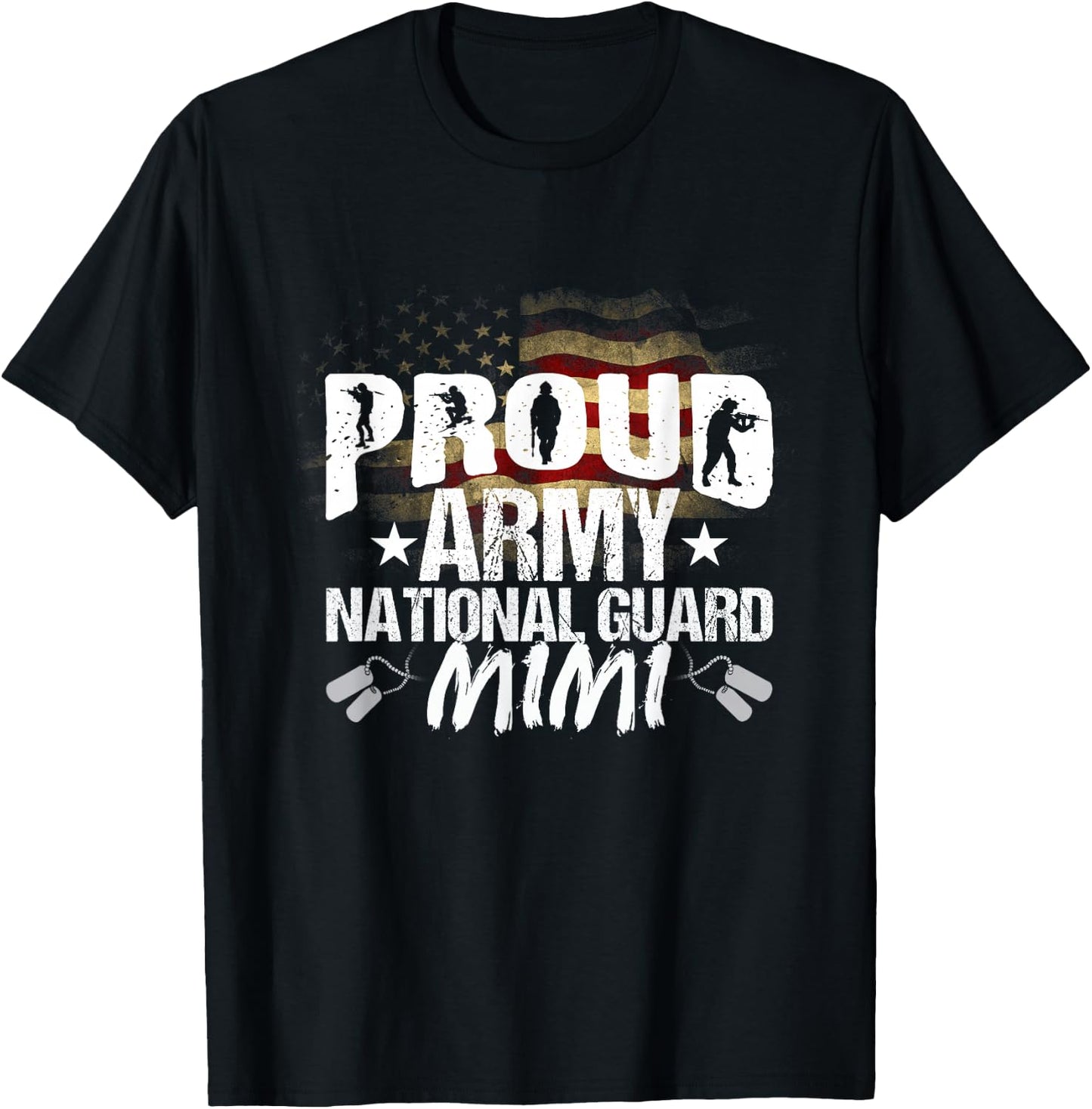 Proud Army National Guard Mimi Veteran On 4th July T-Shirt - T-Shirt | Black
