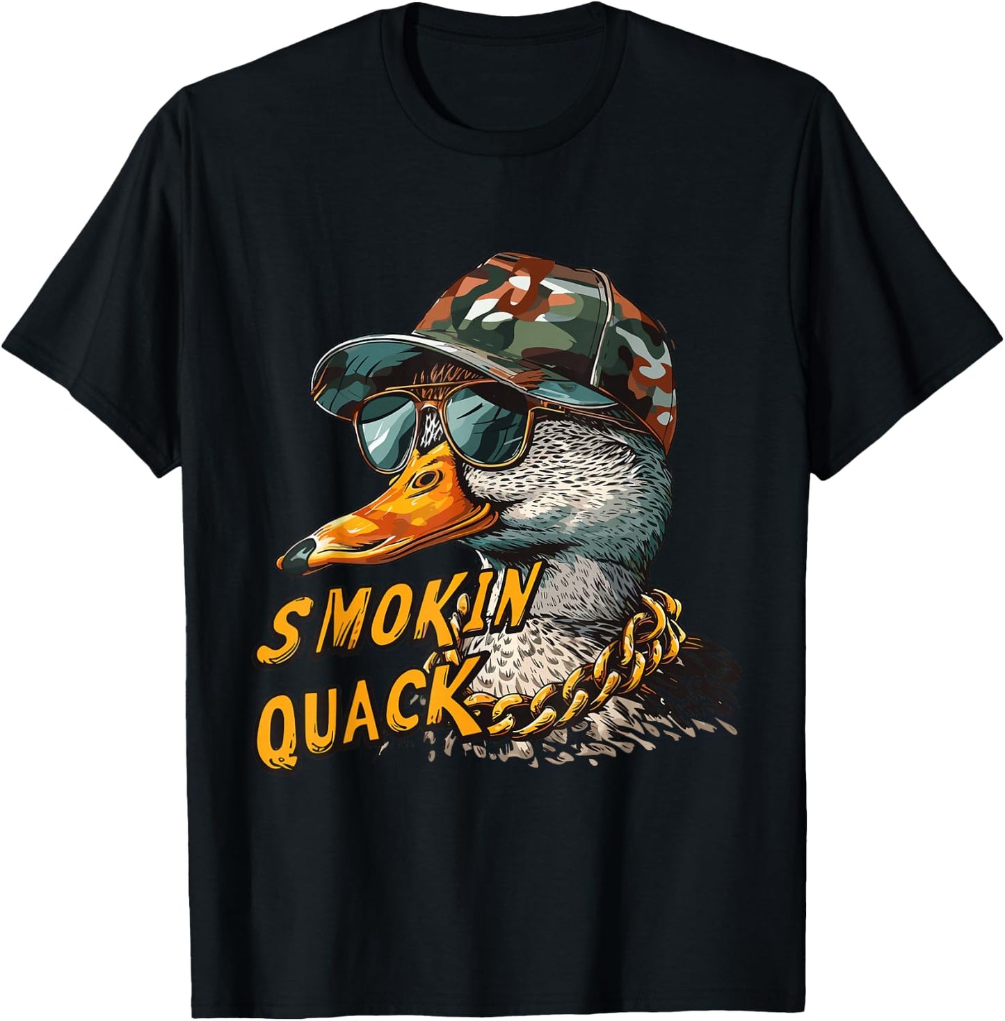 Duck Hunting Smokin Quack Duck Hunting Lover T-Shirt - T-Shirt | Black
