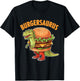 Dinosaur Burger T-Rex Fast Food Funny Burger Dino T-Shirt - T-Shirt | Black
