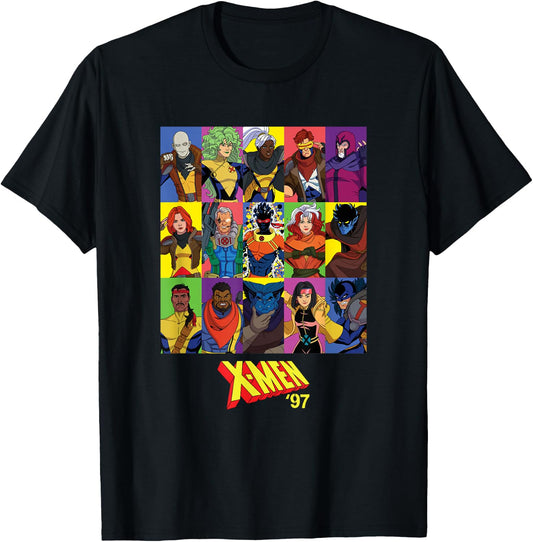 Marvel Studios X-Men '97 Season 2 All-New Character Grid T-Shirt - T-Shirt | Black