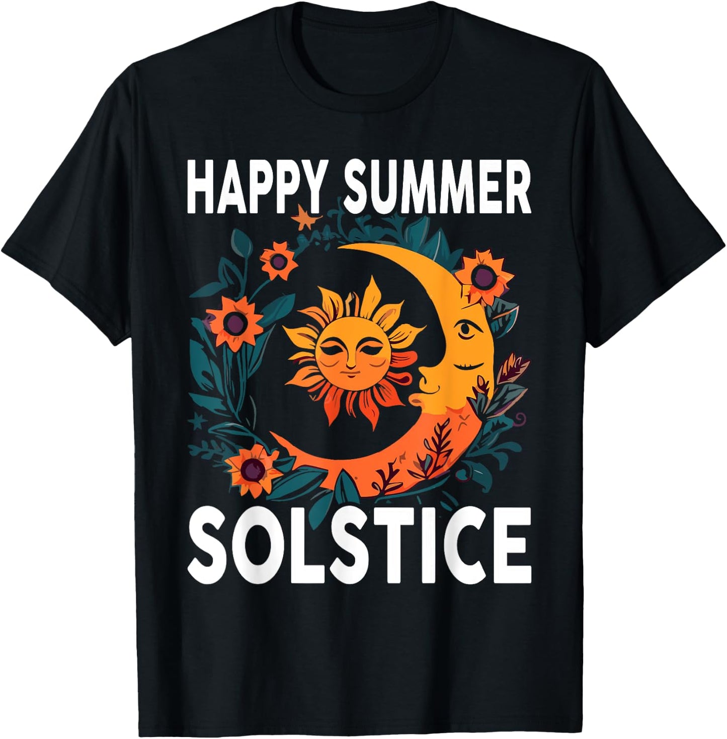 Earthy Happy Summer Solstice T-Shirt - T-Shirt | Black