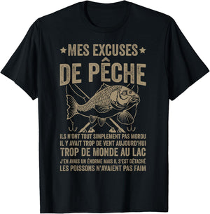 Funny Fisherman My Apologies Fishing , Black, S T-Shirt - T-Shirt | Black