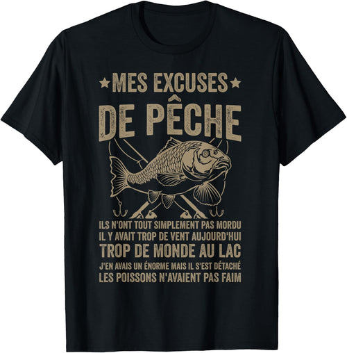 Funny Fisherman My Apologies Fishing , Black, S