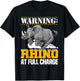 Rhino At Full Charge Cute Design For Rhino Lover T-Shirt - T-Shirt | Black