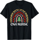 Christmas CNA Nurse Leopard Rainbow Nurse Xmas Christmas T-Shirt - T-Shirt | Black