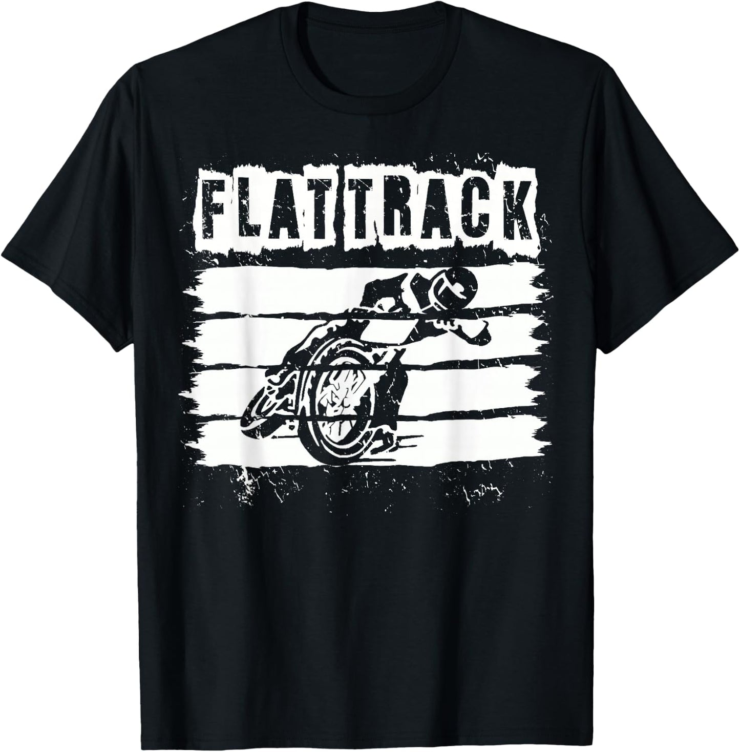 FLAT TRACK MOTORCYCLE racing dirt track speedway shirt T-Shirt - T-Shirt | Black