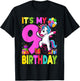 It's My 9 Birthday Dabbing Unicorn Pony 9th Birthday T-Shirt - T-Shirt | Black