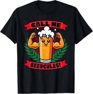 Call Me Beercules Funny Beer T-Shirt - T-Shirt | Black