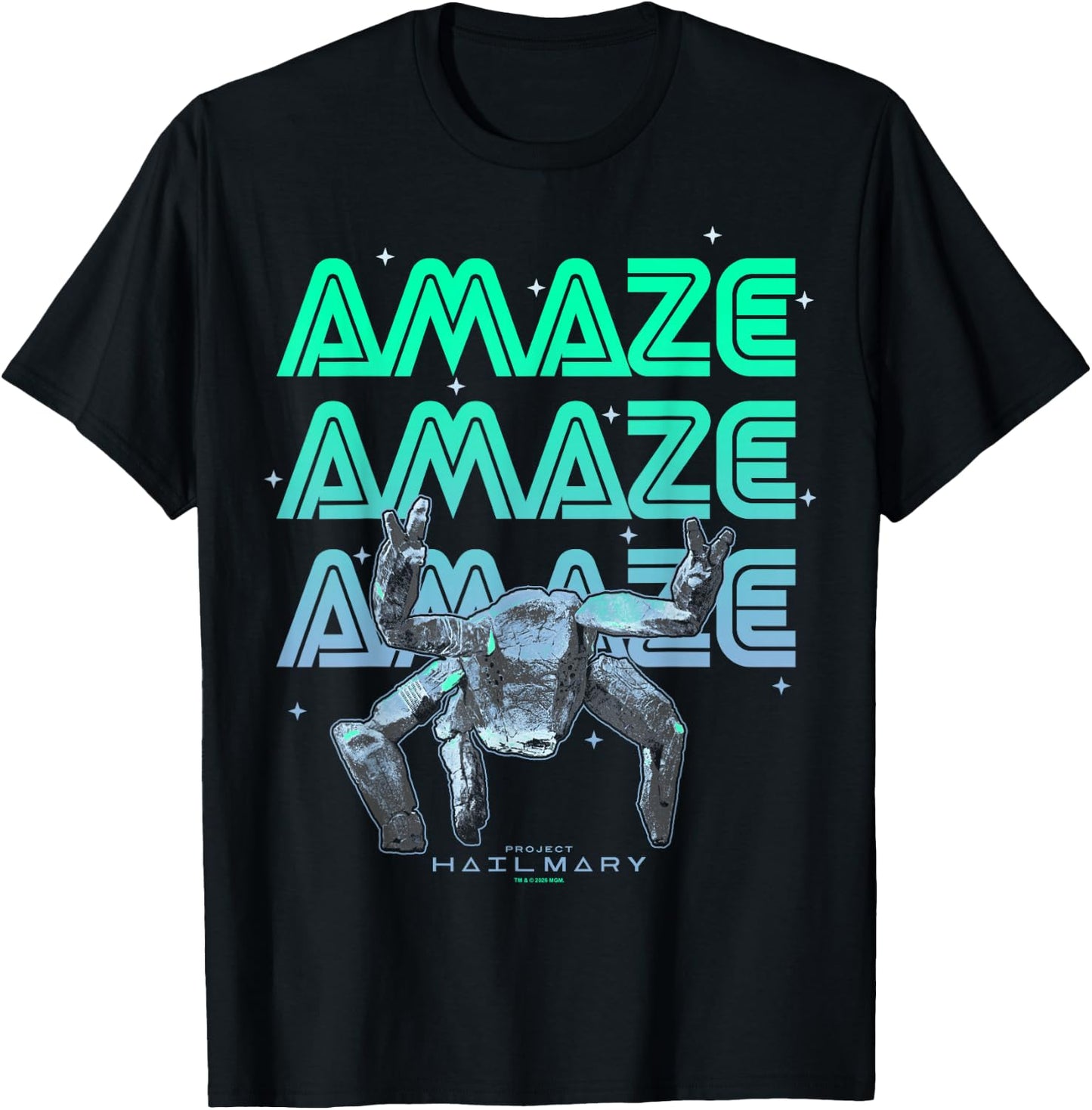 Project Hail Mary Amazing Rocky The Alien Neon Portrait T-Shirt - T-Shirt | Black