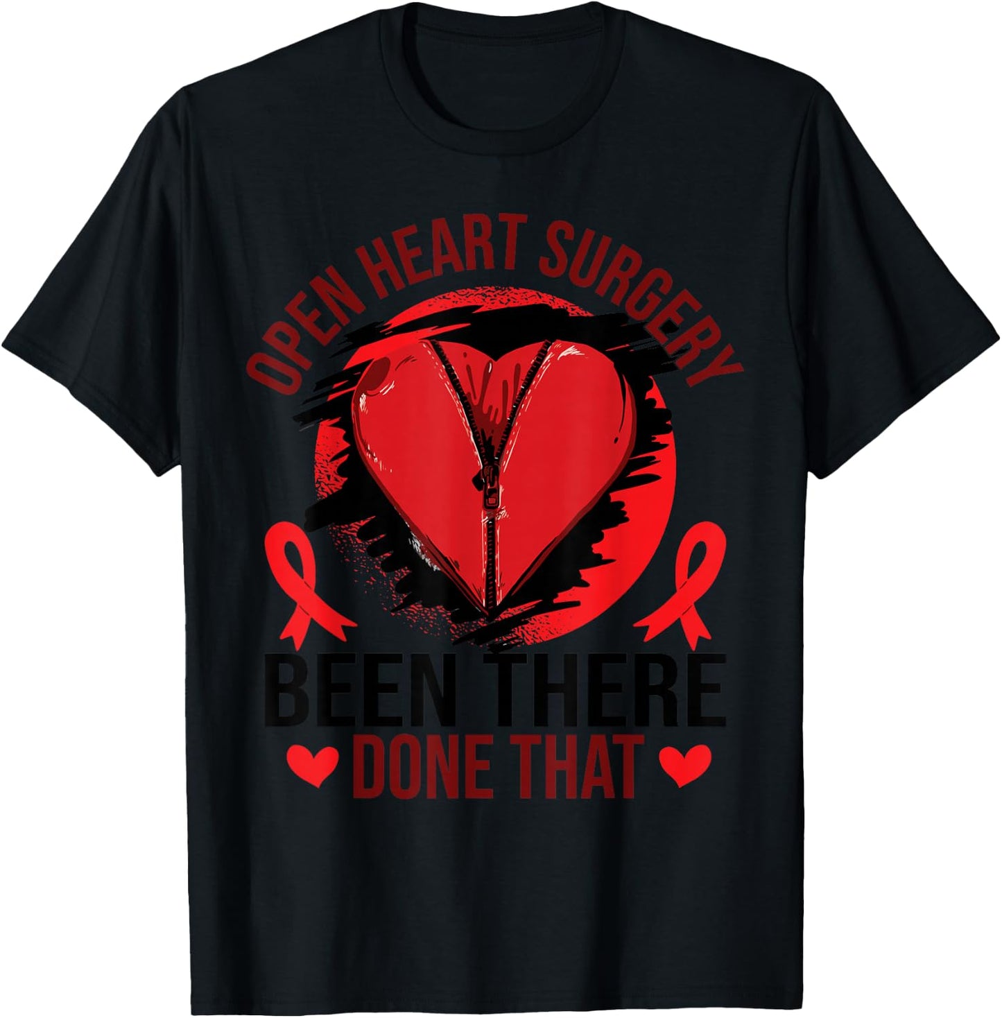 Heart Disease Awareness | Open Heart Surgery T-Shirt - T-Shirt | Black
