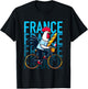 France Typical French Rooster on bicycle Humor T-Shirt - T-Shirt | Black