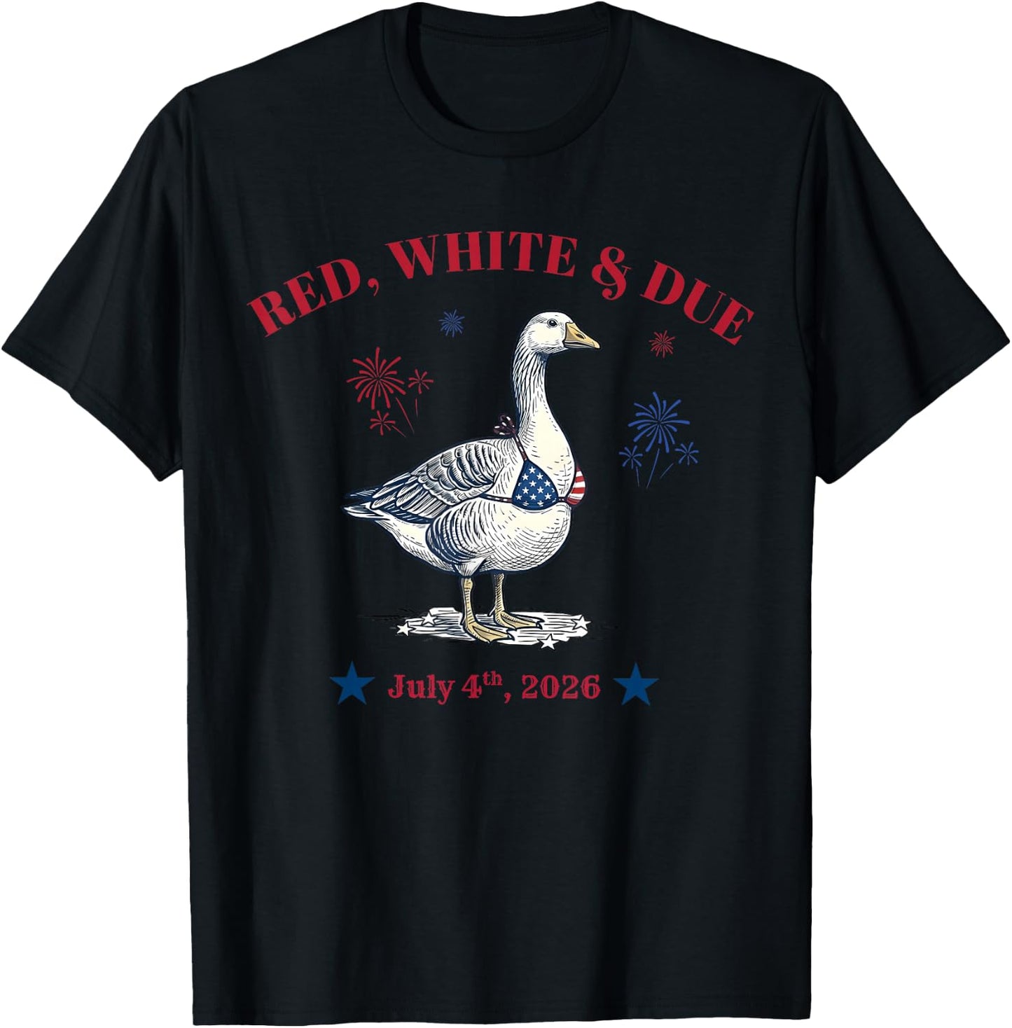 Red White and Due Silly Goose Summer Pregnant 4th of July T-Shirt - T-Shirt | Black