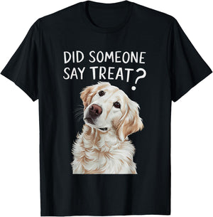Funny Treat White English Cream Golden Retriever T-Shirt - T-Shirt | Black
