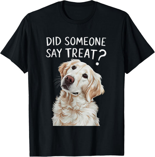 Funny Treat White English Cream Golden Retriever T-Shirt - T-Shirt | Black