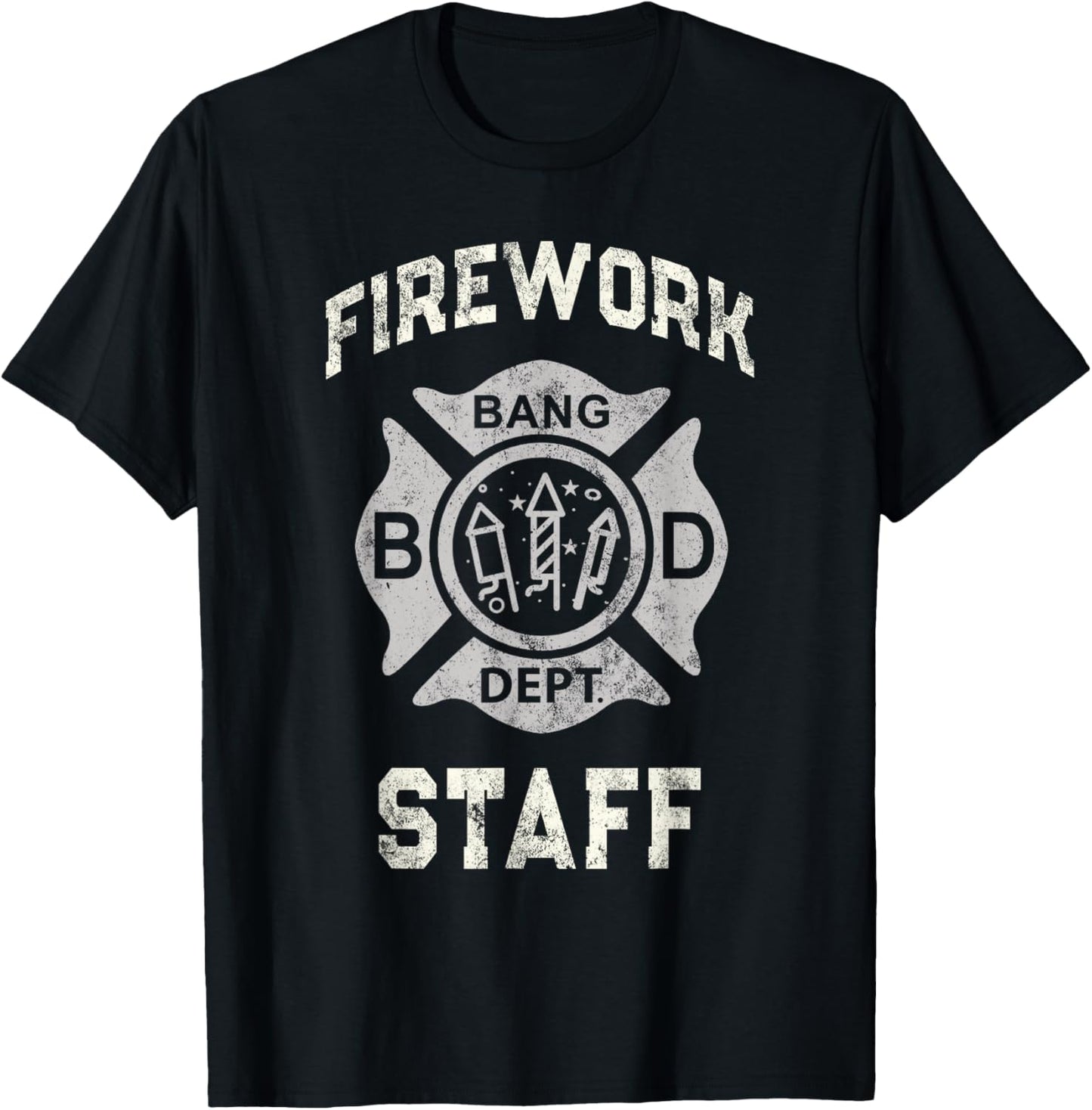 Funny FIREWORK STAFF Technician July 4th Fireworks Safety T-Shirt - T-Shirt | Black