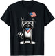 USA Patriotic Raccoon Men Women Kids Funny 4th of July T-Shirt - T-Shirt | Black