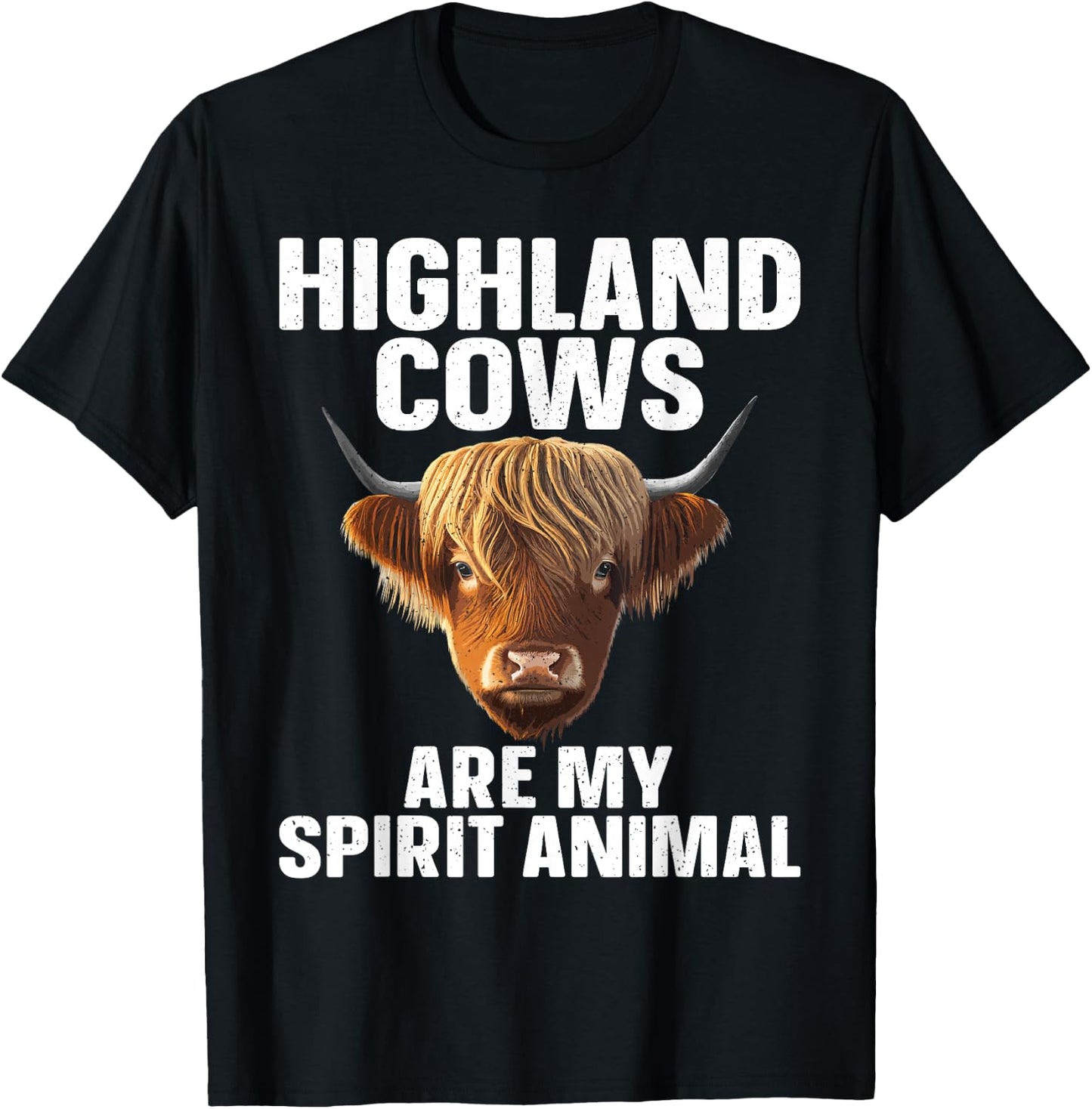 Funny Highland Cow Design Women Highlander Cow Lover T-Shirt - T-Shirt | Black
