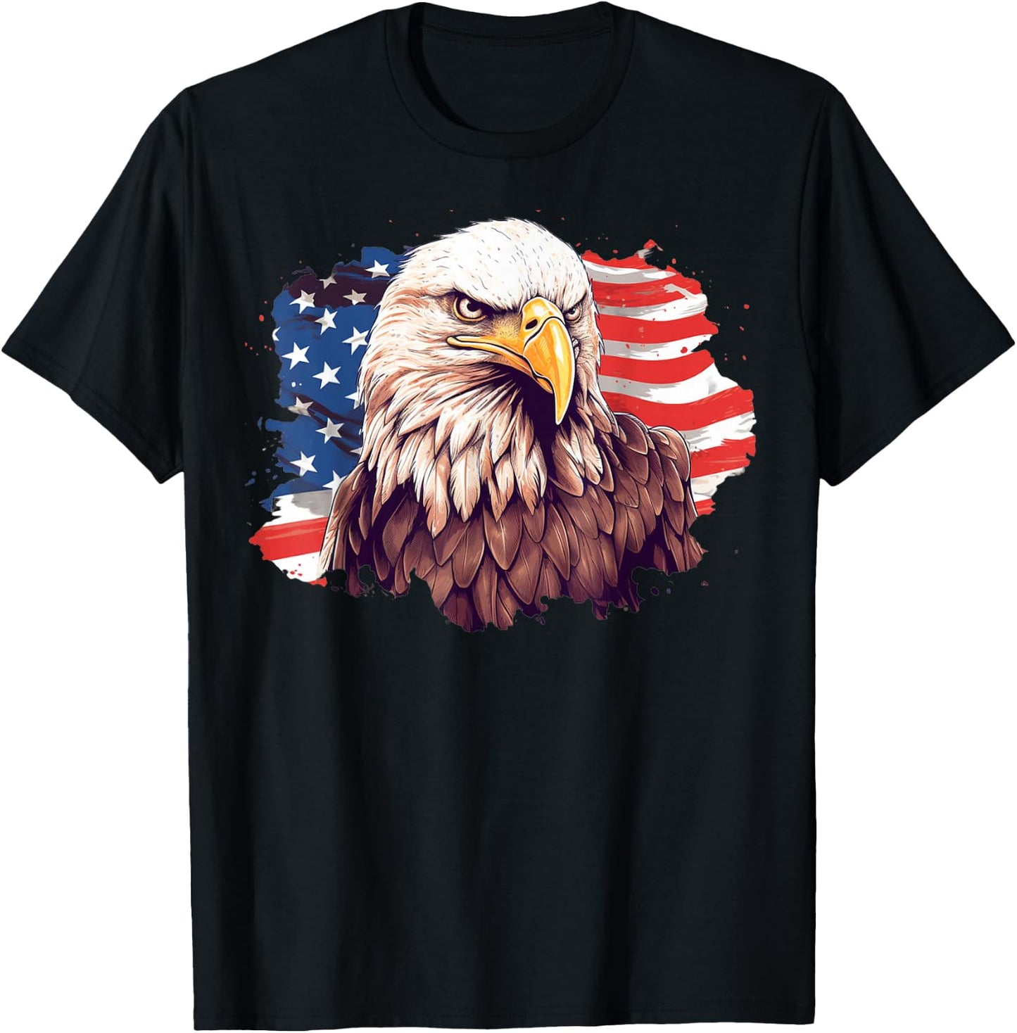 4th July American Pride American Eagle Symbol of Freedom T-Shirt - T-Shirt | Black